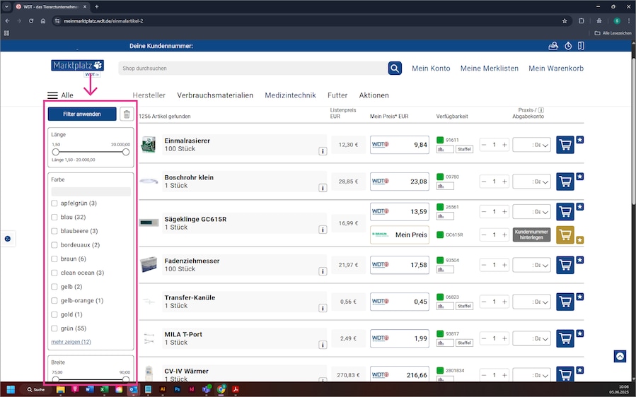 Screenshot vom neuen Marktplatz-Design